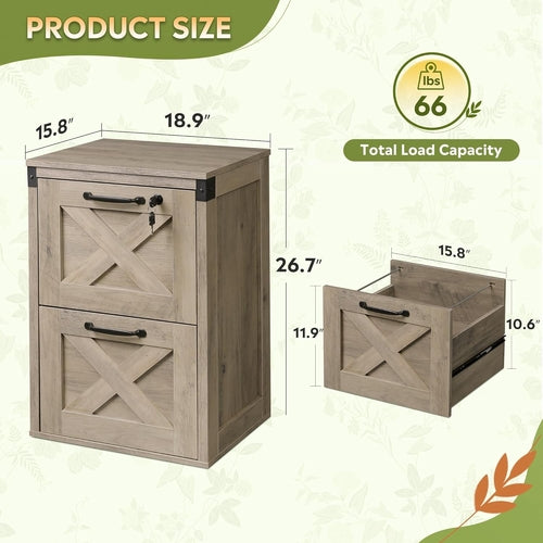 Farmhouse X-Panel Wood Filing Cabinet