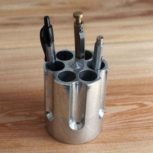 Revolver Chamber Aluminum Pen Holder