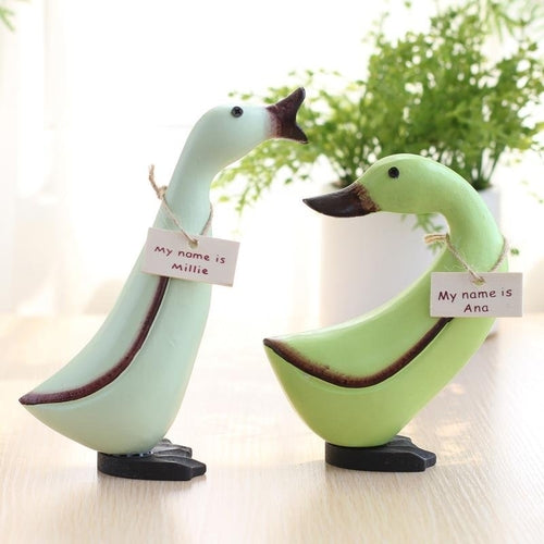 Wooden Duck Set – Hand-Carved Decorative Wooden Ducks