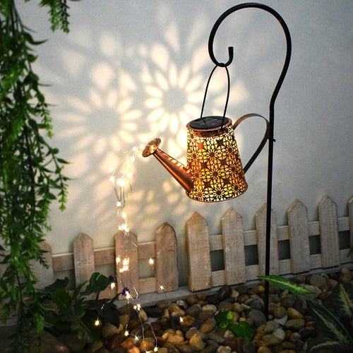 Solar Watering Can Light with Shepherd Hook