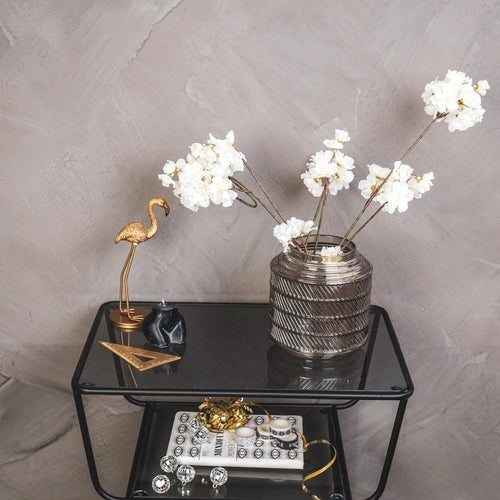 Smokey Patterned Glass Vase