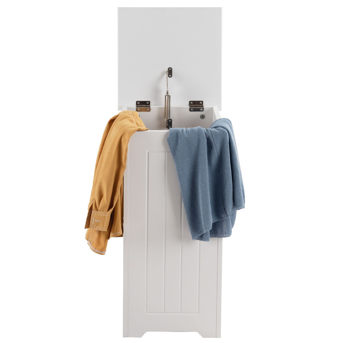 Maren White Wooden Laundry Bin