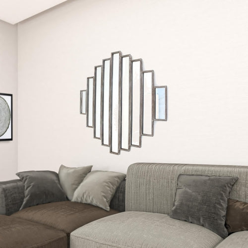 Silverwood Geometric Mirror Wall Sculpture