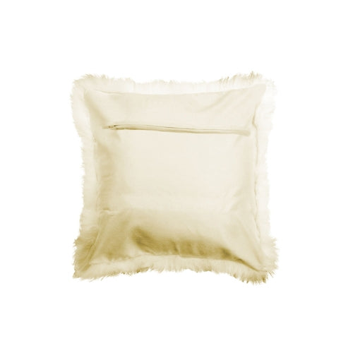 Gray Sheepskin Throw Pillow