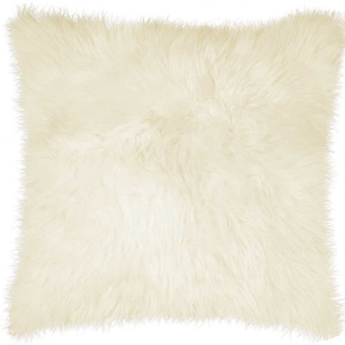 Gray Sheepskin Throw Pillow