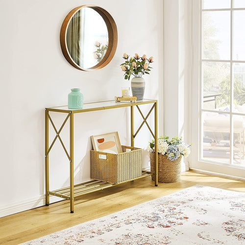 Aurelia Slimline Marble-Top Console Table