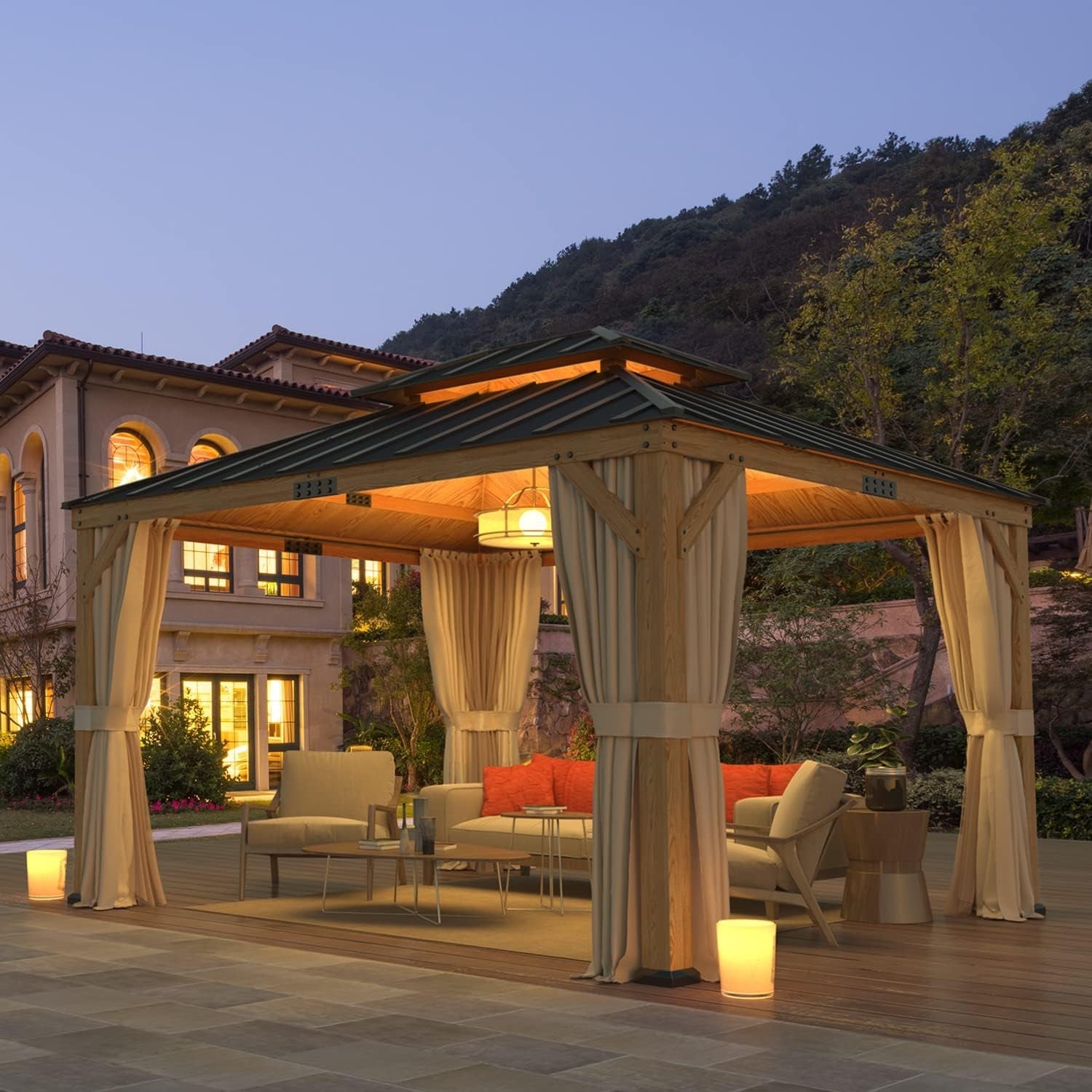 Evergrove Spruce Wood Patio Gazebo