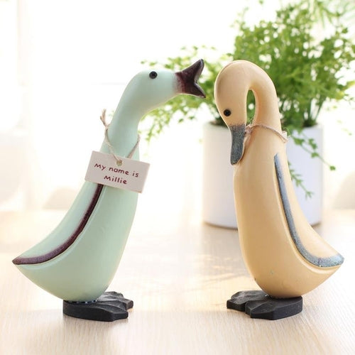Wooden Duck Set – Hand-Carved Decorative Wooden Ducks
