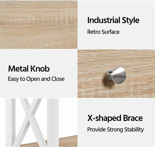 Elowen Narrow Oak Console Table with Drawer