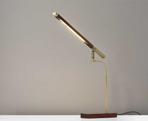 Solis Walnut LED Desk Lamp