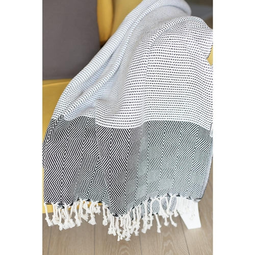 Turkish Cotton Throw Blanket with Fringe