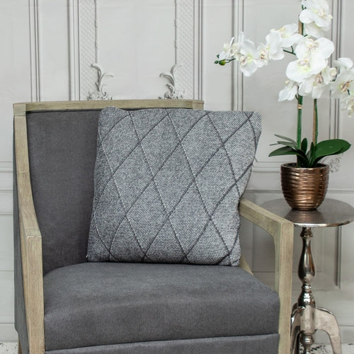 Knitted Cotton Diamond Pattern Throw Pillow