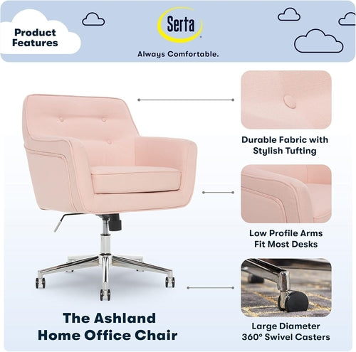 Ashland Blush Mid-Century Office Chair