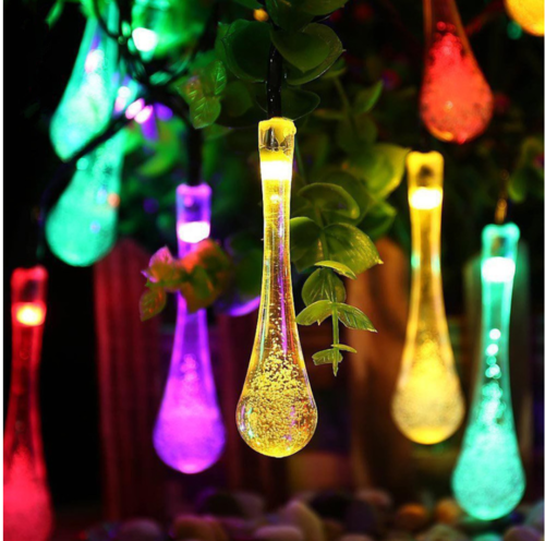 Solar Water Drop String Lights – 30 LED Outdoor Garden Fairy Lights