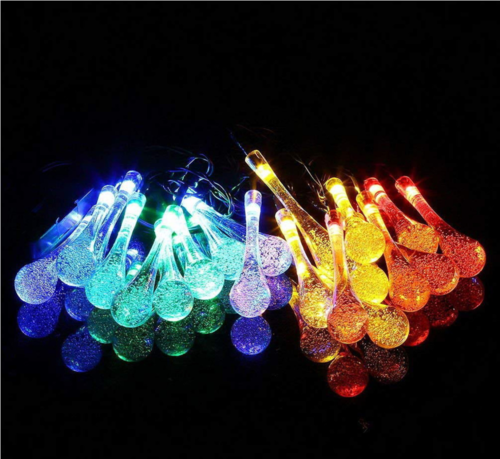 Solar Water Drop String Lights – 30 LED Outdoor Garden Fairy Lights