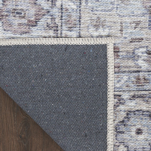 Blue and Pink Floral Area Rug