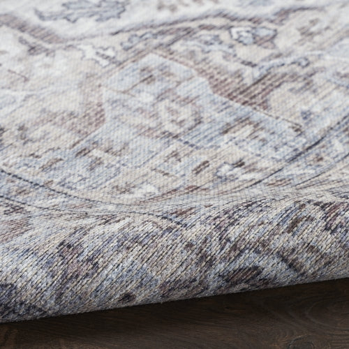 Blue and Pink Floral Area Rug