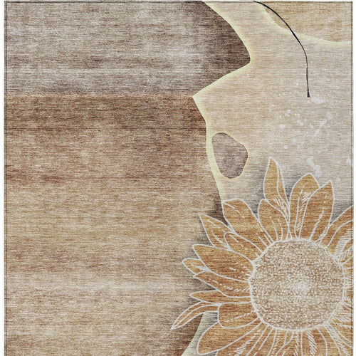 Floral Washable Indoor/Outdoor Rug