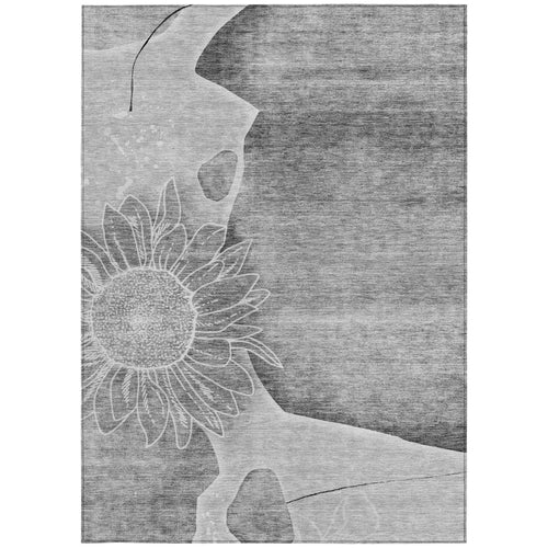 Floral Washable Indoor/Outdoor Rug