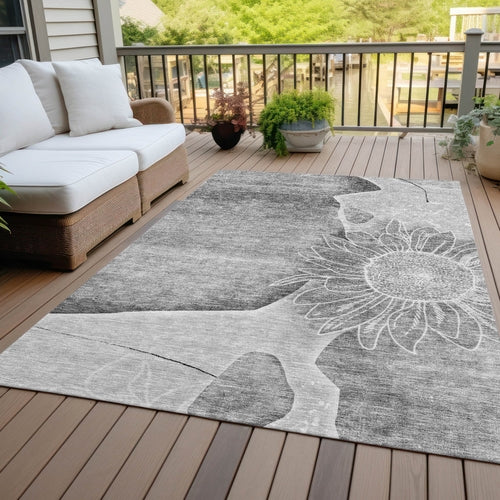 Floral Washable Indoor/Outdoor Rug