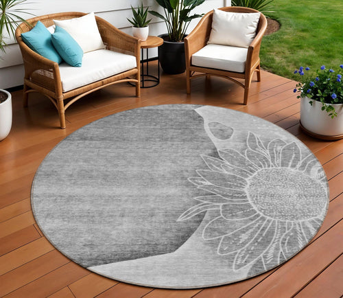 Floral Washable Indoor/Outdoor Rug