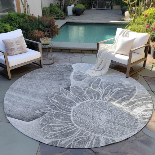 Floral Washable Indoor/Outdoor Rug
