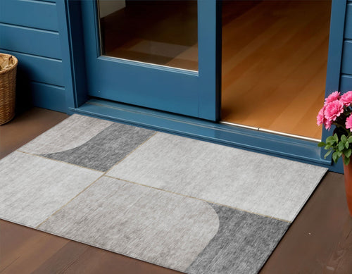 Abstract Washable Indoor/Outdoor Rug