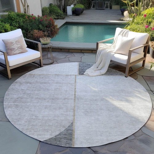 Abstract Washable Indoor/Outdoor Rug