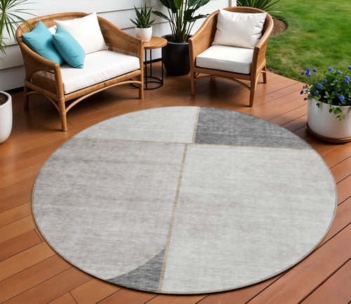 Abstract Washable Indoor/Outdoor Rug