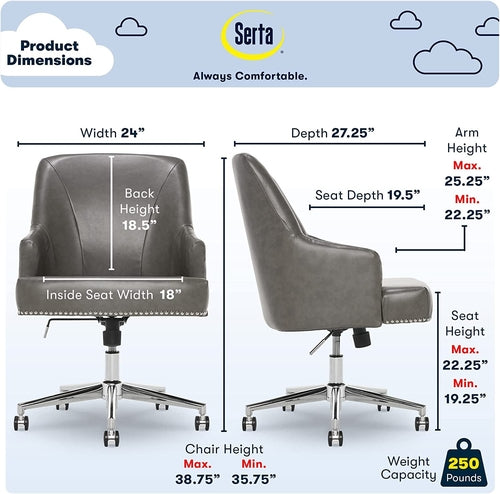 Cortona Bonded Leather Office Chair By Serta