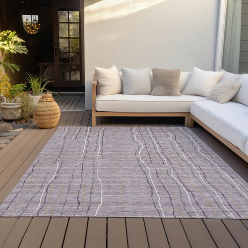 Striped Washable Indoor/Outdoor Rug