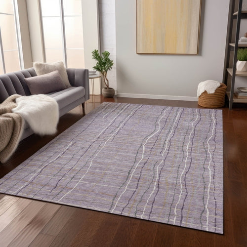 Striped Washable Indoor/Outdoor Rug