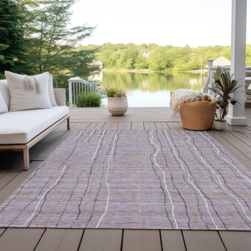 Striped Washable Indoor/Outdoor Rug