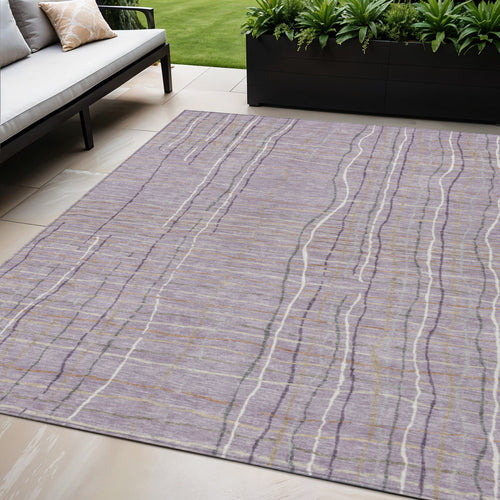 Striped Washable Indoor/Outdoor Rug