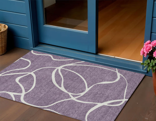 Abstract Washable Indoor/Outdoor Rug
