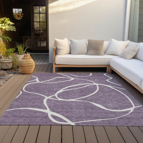 Abstract Washable Indoor/Outdoor Rug