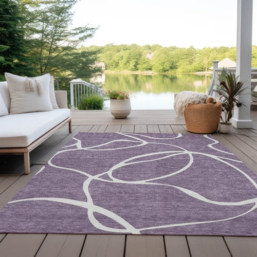 Abstract Washable Indoor/Outdoor Rug