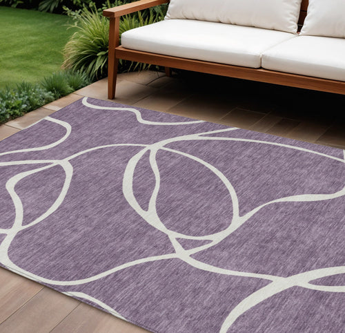 Abstract Washable Indoor/Outdoor Rug