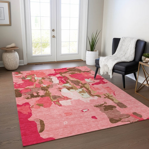 Abstract Washable Indoor/Outdoor Rug