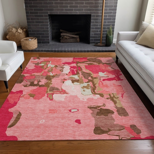 Abstract Washable Indoor/Outdoor Rug
