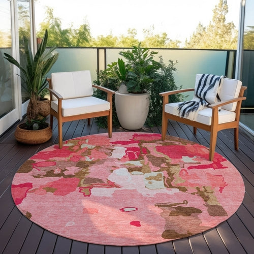 Abstract Washable Indoor/Outdoor Rug