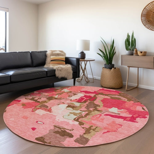 Abstract Washable Indoor/Outdoor Rug