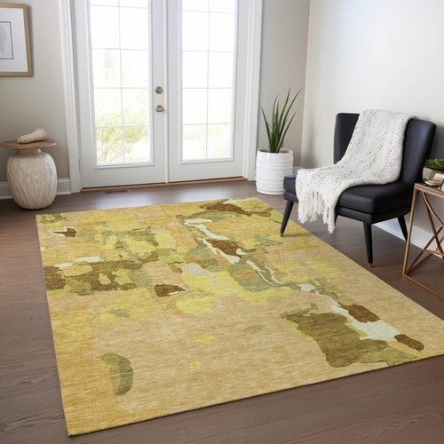 Abstract Washable Indoor/Outdoor Rug