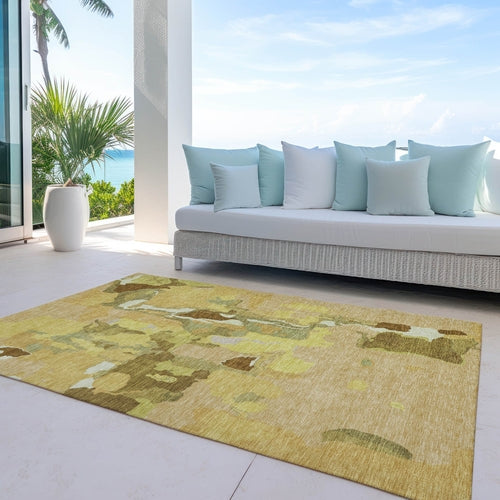 Abstract Washable Indoor/Outdoor Rug