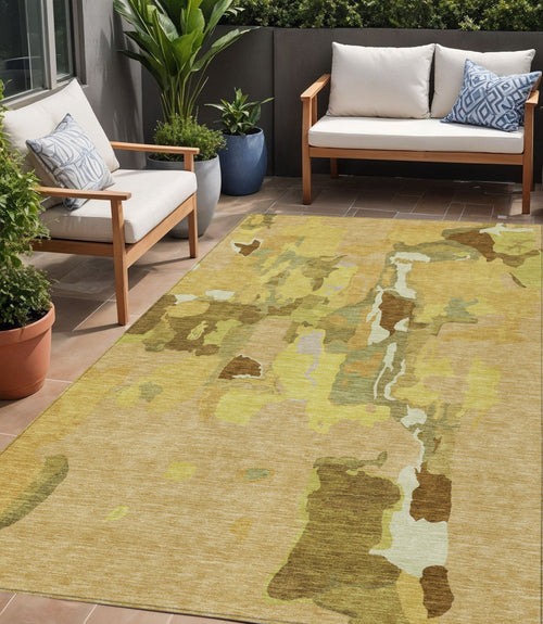 Abstract Washable Indoor/Outdoor Rug