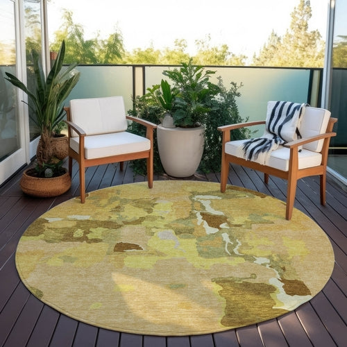 Abstract Washable Indoor/Outdoor Rug