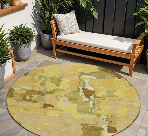 Abstract Washable Indoor/Outdoor Rug