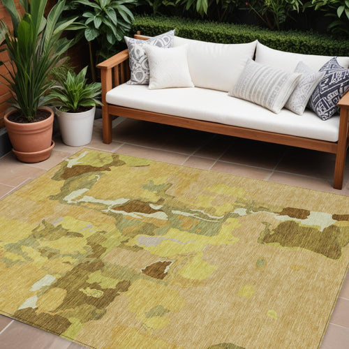 Abstract Washable Indoor/Outdoor Rug