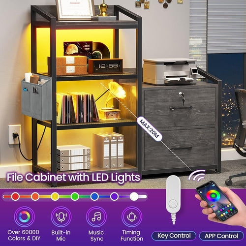 Grey 2 Drawer File Cabinet