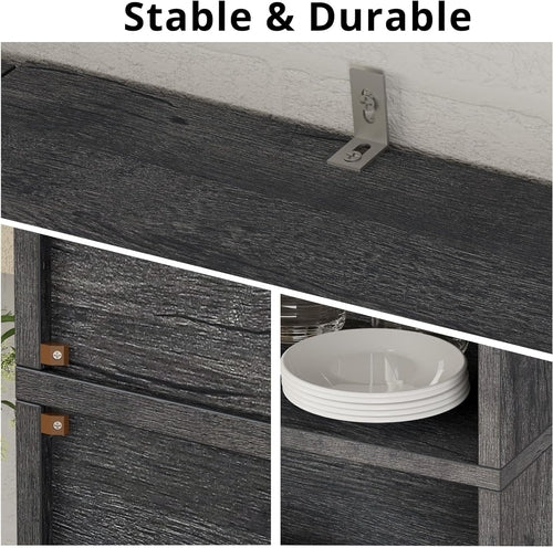 Industrial Bookshelf with Doors